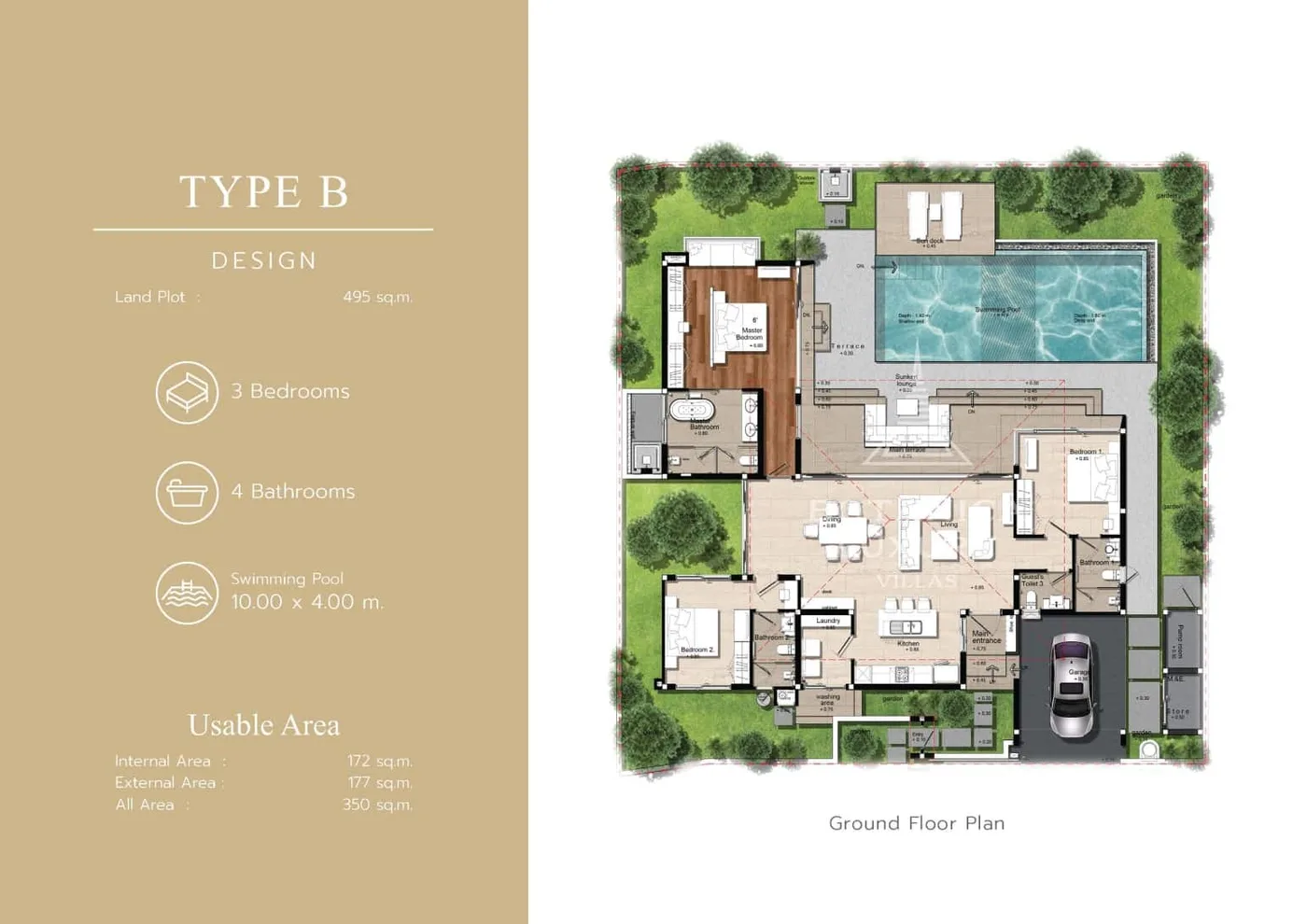 Modern Loft - 4BR Pool Villa - Autumn Zone — floor plan