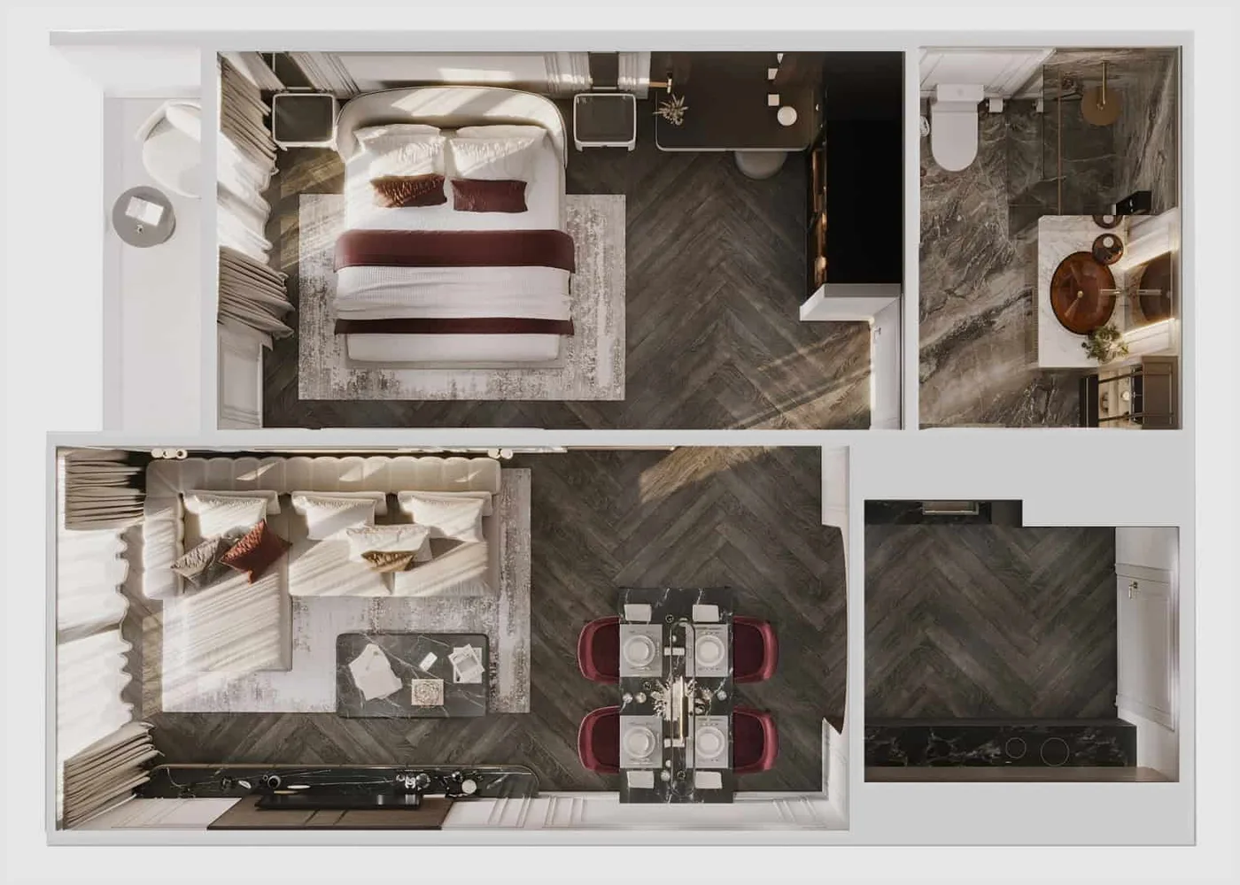 1BR (2) — floor plan