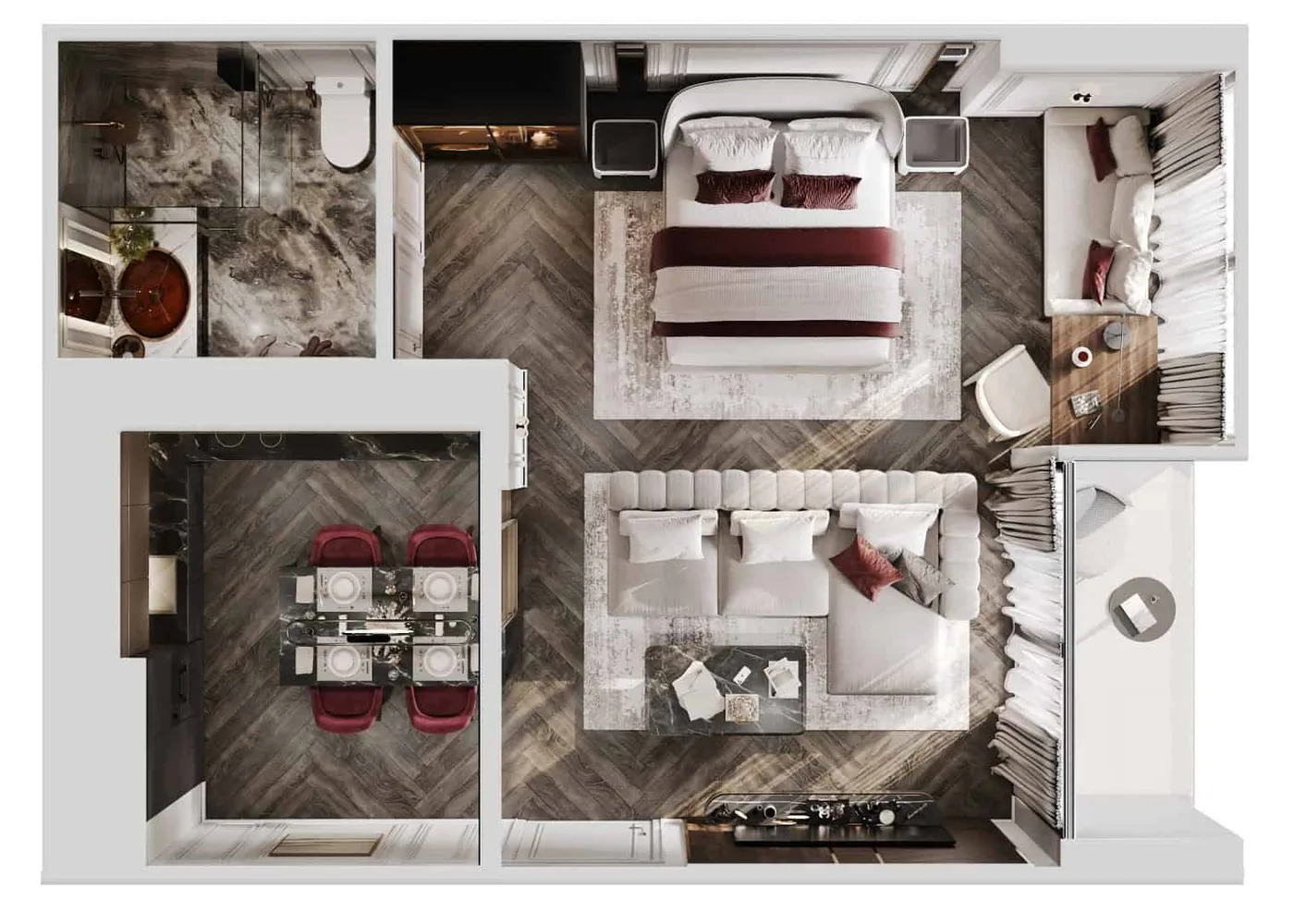 1BR (1) — floor plan