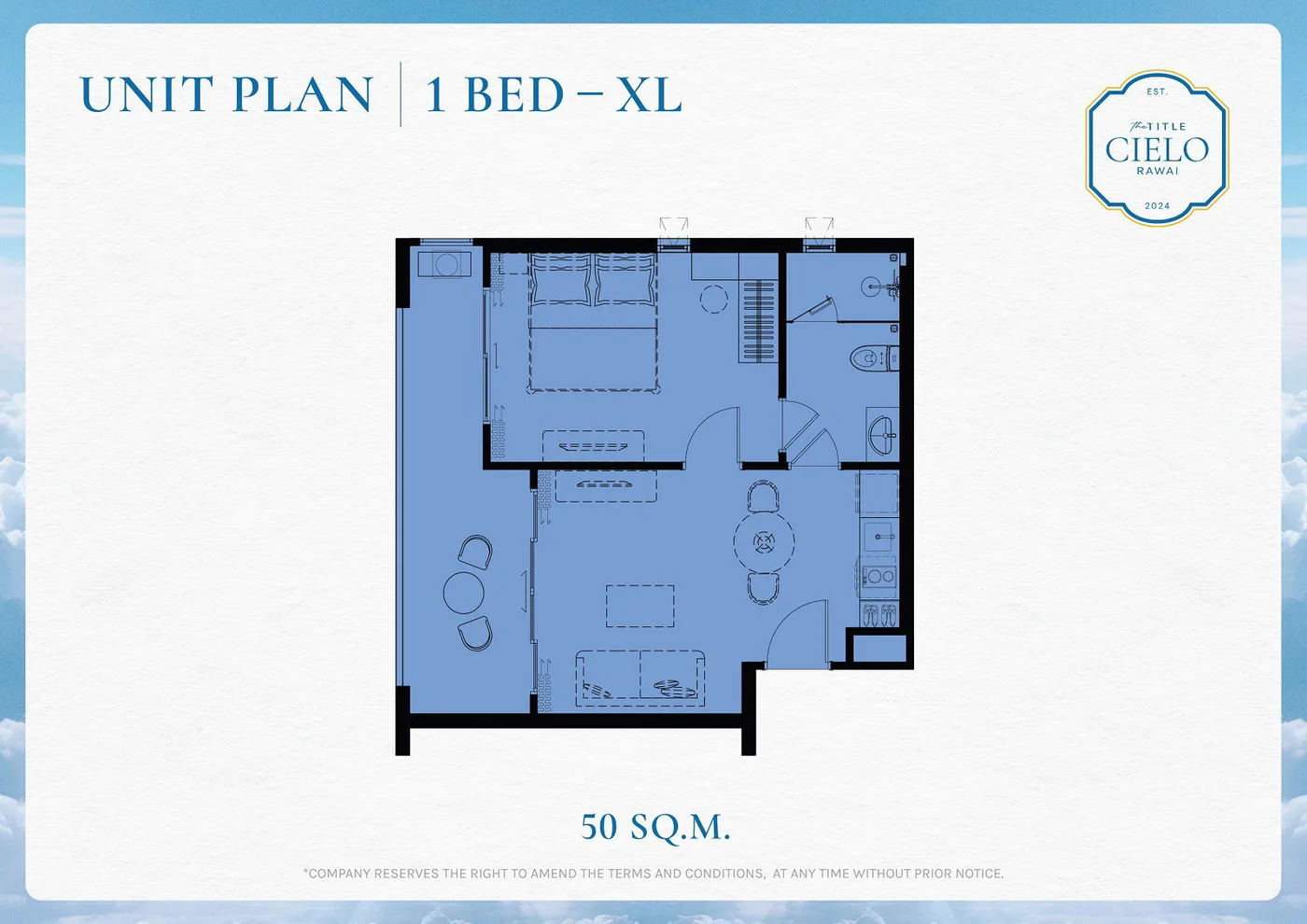 1BR- Type XL — floor plan
