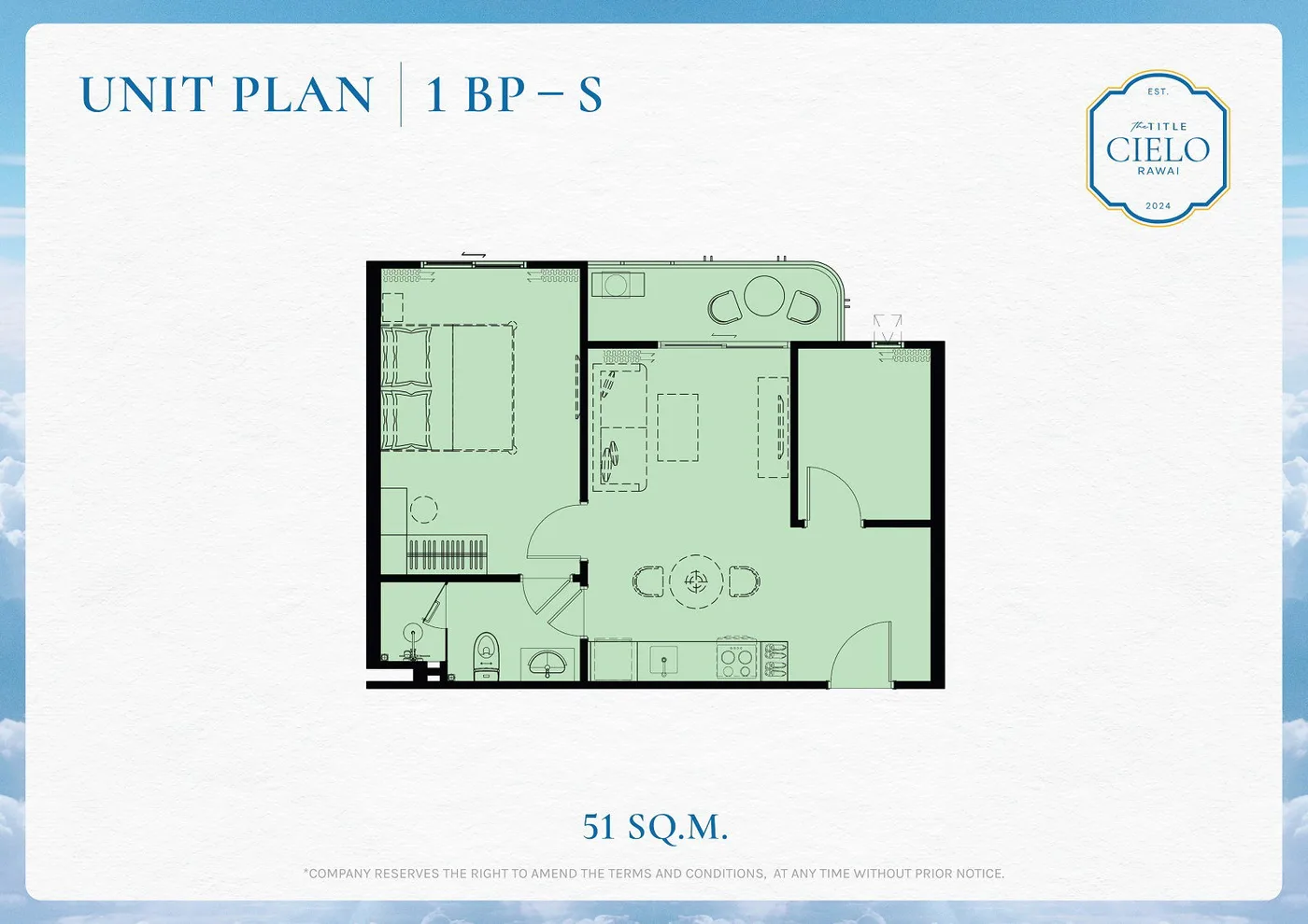 1BR Plus - Type S — floor plan