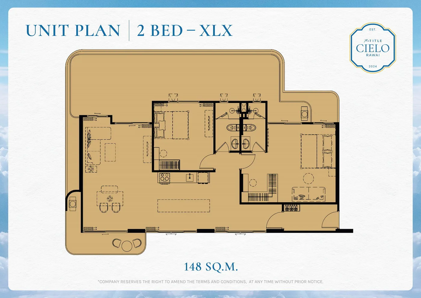 2BR - Type XL — floor plan