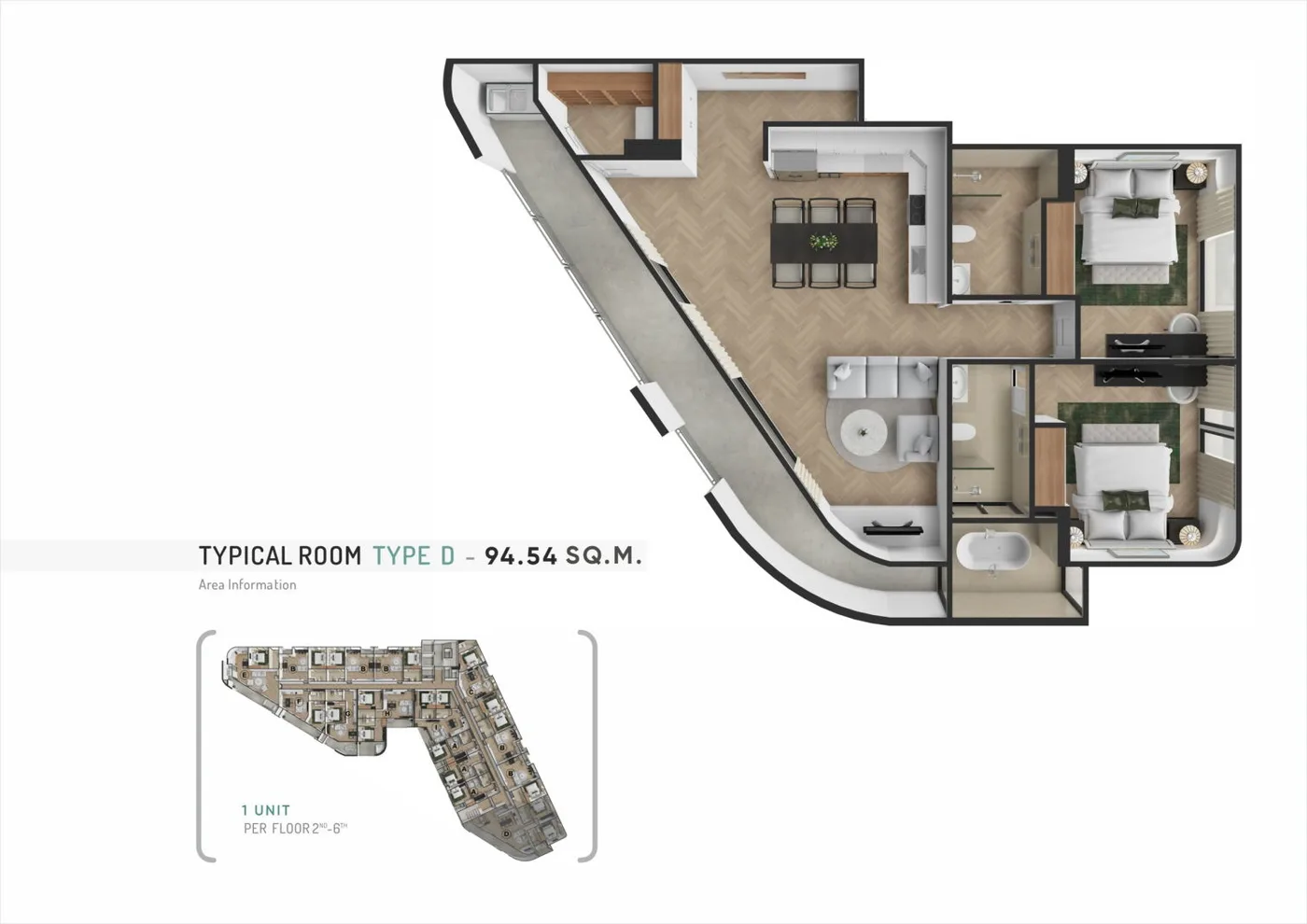 2BR - Type D — floor plan