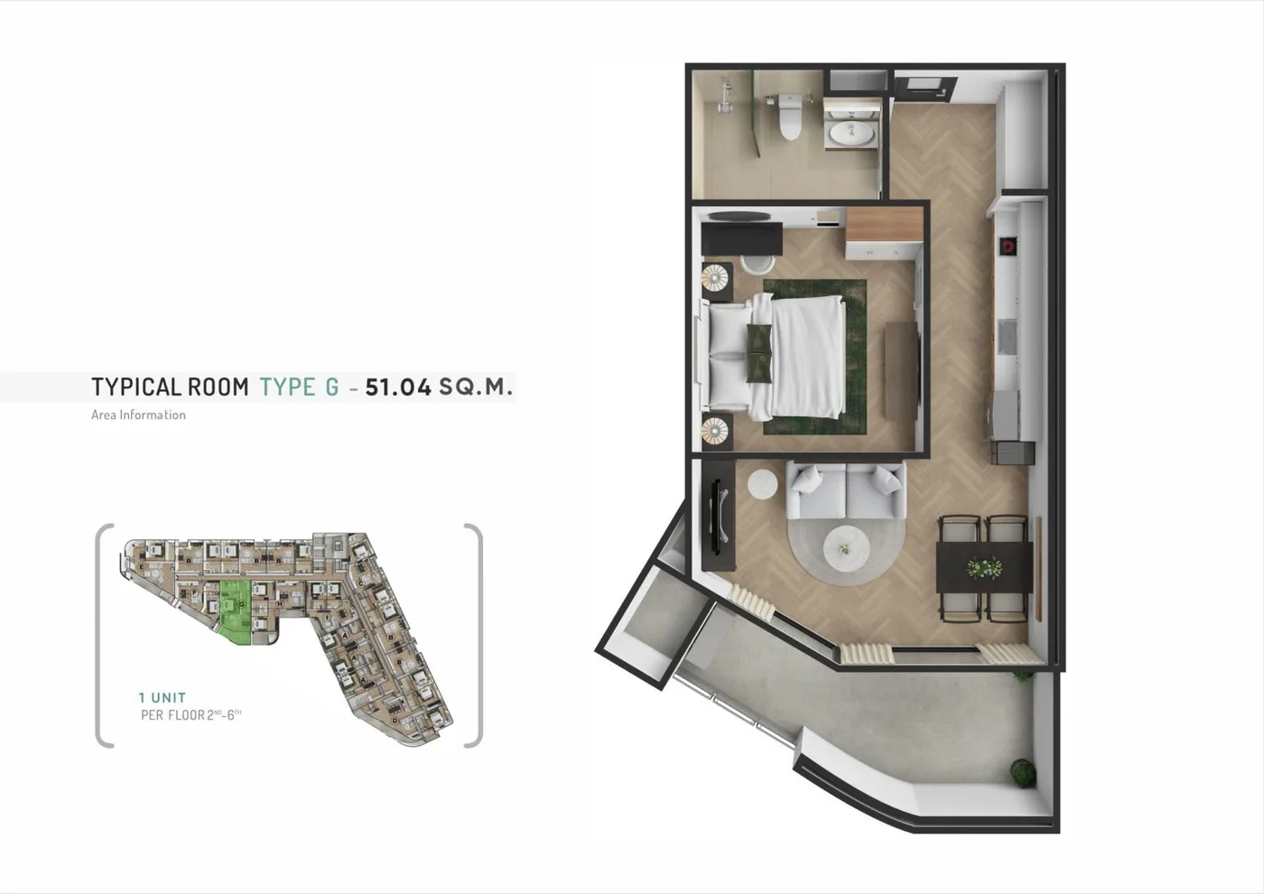 1BR - Type G — floor plan